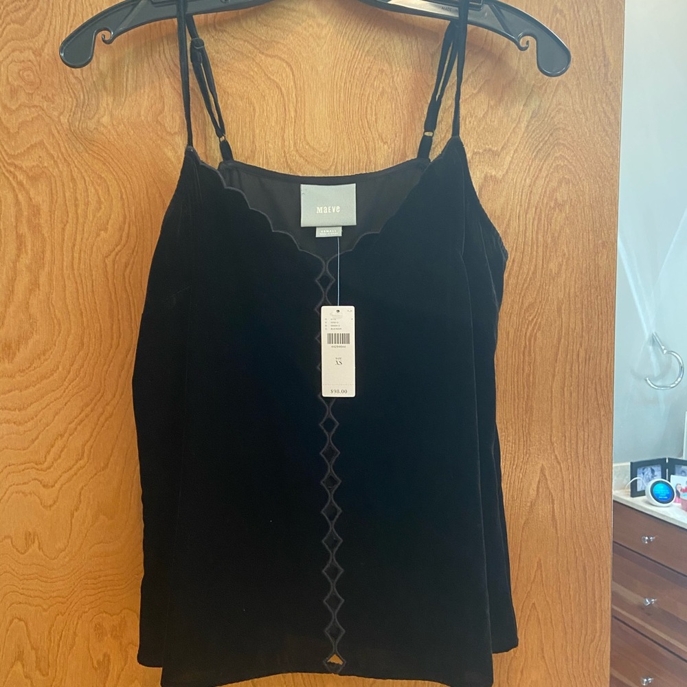 Anthropologie by Maeve Black Velvet camisole XS